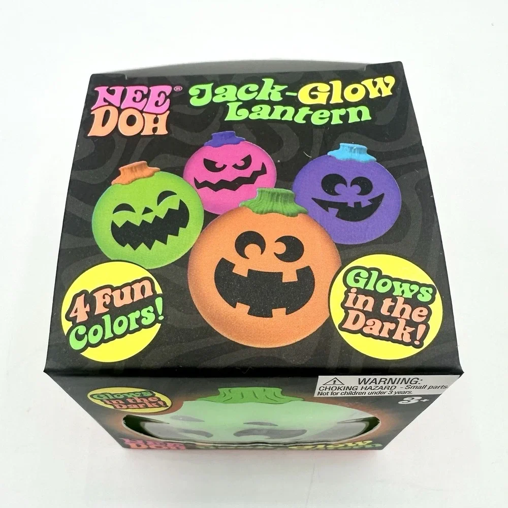 New Sealed NeeDoh Green Jack Glow Pumpkin Halloween Glow In The Dark Schylling